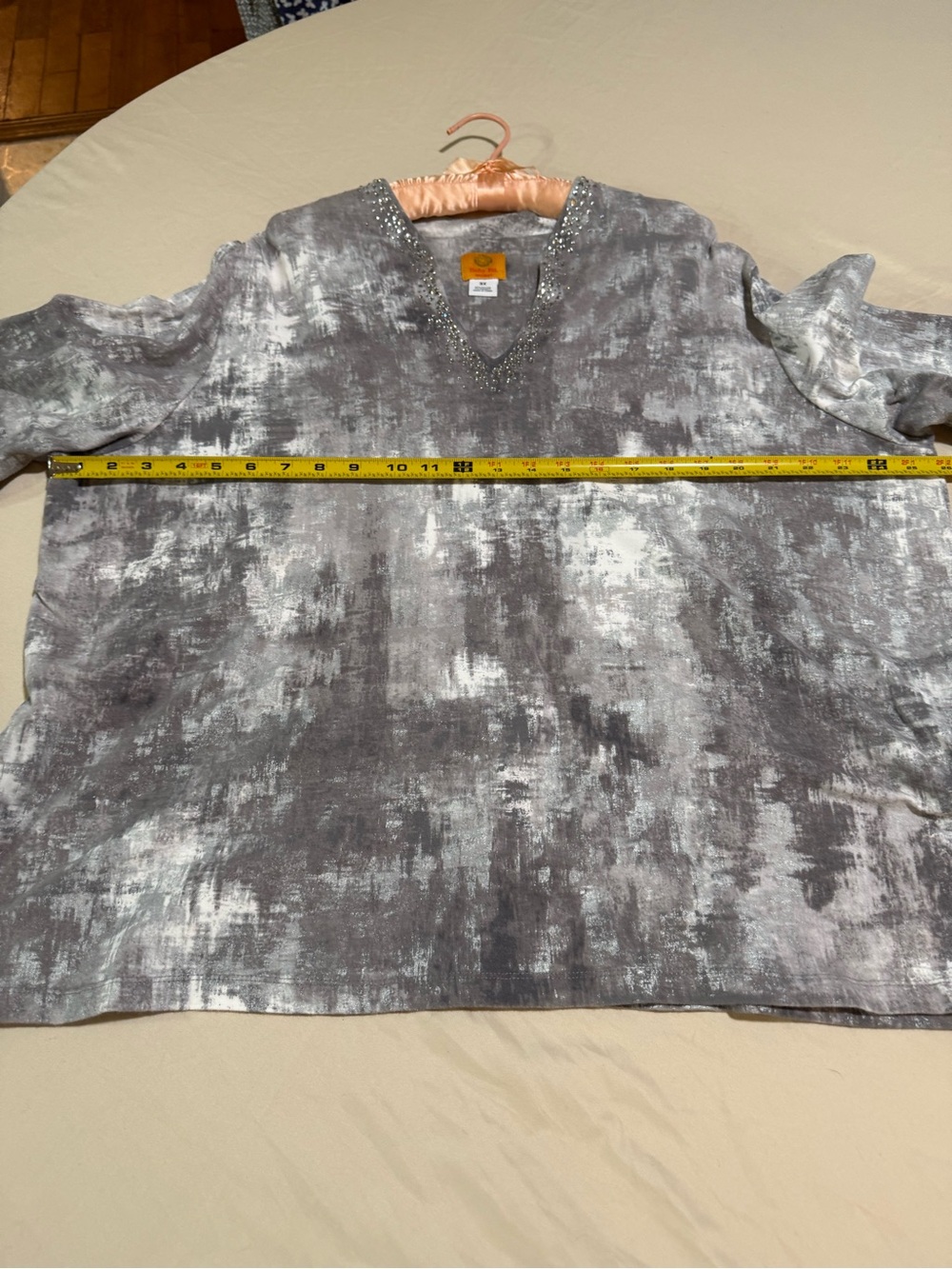 Ruby Rd. Gray V-Neck Rhinestone Tunic - Picture 5 of 7